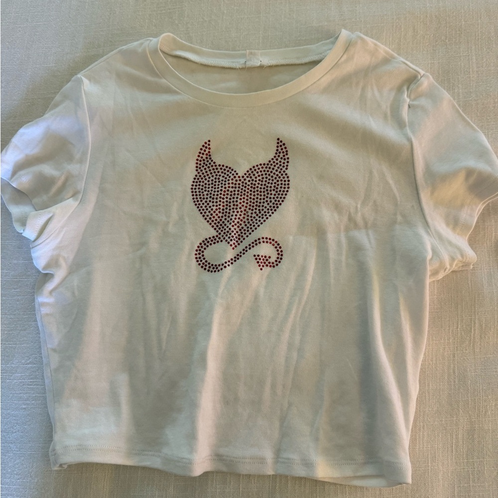 Garage White baby Tee with Heart Design